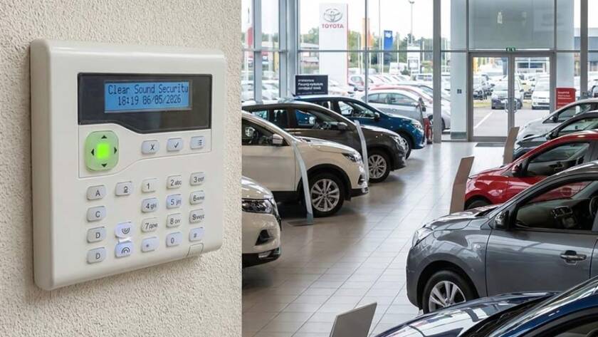commercial intruder alarm system in Coventry car showroom