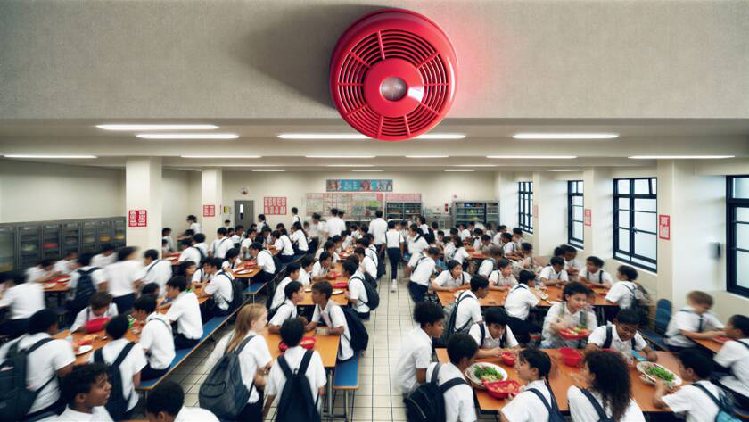 Fire alarm going off during lunch time at school in Coventry