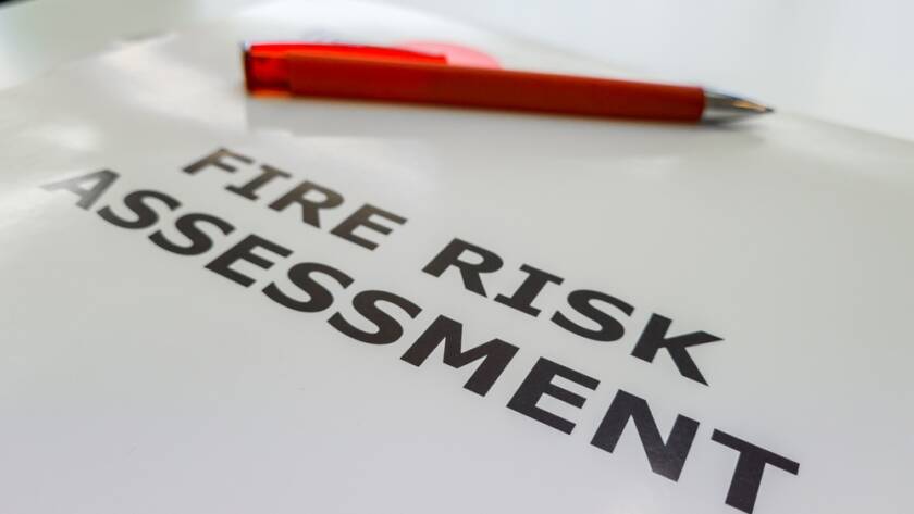 pen on laminated fire risk assessment