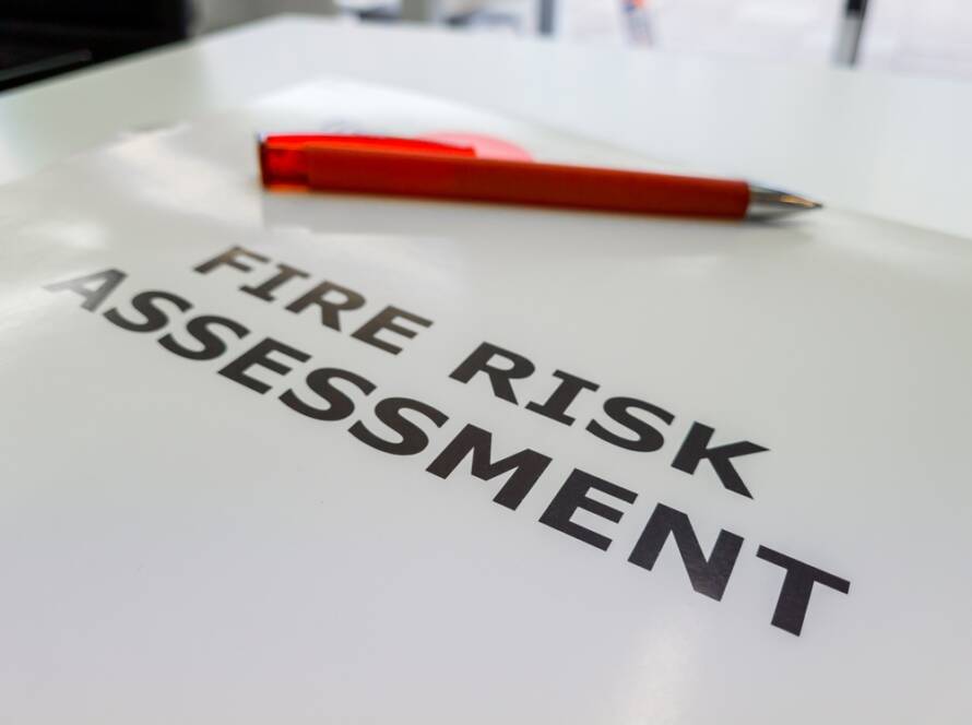 pen on laminated fire risk assessment