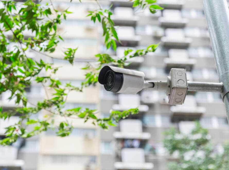 CCTV camera overlooking student accommodation