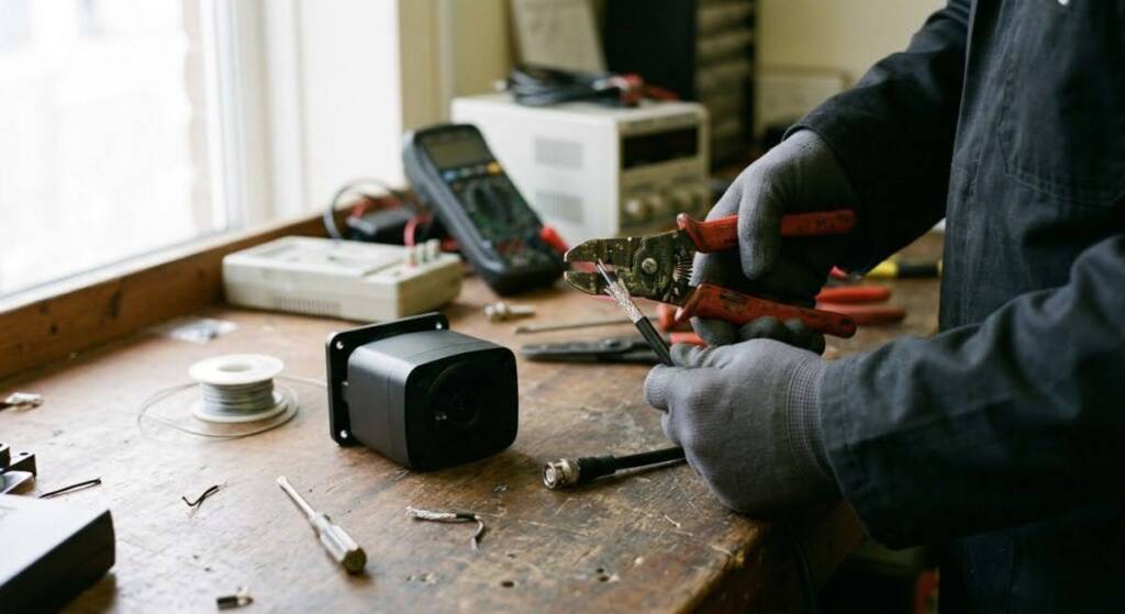 Precision wiring and component checks are required when retrofitting existing coaxial cables for high-definition security camera systems.